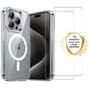 Image de EVETANE Coque anti-choc Magsafe compatible iPhone 16 Pro Max Transparente + 2 vitres