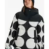 Image de Veste à capuche Roxy Alofted Puffy noir blanc femme - XL