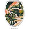 Image de Stickers Abattant WC - Lumaléa - Feuilles Tropicales - Adhésif + Protection MATE - 35x43 cm