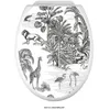 Image de Stickers Abattant WC - Lumaléa - Jungle Animaux - Adhésif BRILLANT - 35x43 cm