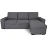 Image de Canapé d'angle convertible réversible cathy 3 places - tissu gris - l 242 x p 155 x h 85 cm ANCVRVCATHYGR