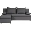 Image de Canapé dangle réversible   Tissu Gris   L 192 x P 143 x H 79 cm   JOSS - Fabriqué en Ukraine