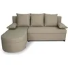 Image de Canapé dangle convertible réversible 3 places JEN - Tissu Beige - Style contemporain - L196 x H88 x P159 cm