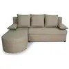 Image de Canapé d'angle convertible réversible 3 places jen - tissu beige - style contemporain - l196 x h88 x p159 cm JENTAUPE