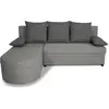 Image de Canapé D'angle Convertible Réversible 3 Places Jen - Tissu Gris - Style Contemporain - L196 X H88 X P159 Cm