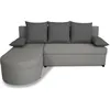 Image de Canapé dangle convertible réversible 3 places JEN - Tissu Gris - Style contemporain - L196 x H88 x P159 cm