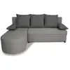 Image de Canapé d'angle convertible réversible 3 places jen - tissu gris - style contemporain - l19