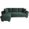 Image de Canapé d'angle convertible hamilton 4 place - tissu velours vert - l 245 x p 140 x h 86 cm