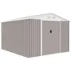 Image de Abri De Jardin En Métal 8,84 M² - 277 X 319 X 202 Cm - Uranus - Kit D'ancrage Inclus, 2 Portes Coulissantes - Taupe