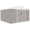 Image de Abri De Jardin En Métal 10,85 M² - 340 X 319 X 210 Cm - Kit D'ancrage Inclus - Taupe