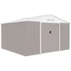 Image de Abri de jardin en métal 1085 m² - 340 x 319 x 210 cm - JUPITER - Kit dancrage inclus 2 portes coulissantes - Taupe