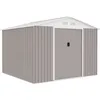 Image de Abri de jardin en métal 706 m² - 277 x 255 x 202 cm - MERCURE - Kit dancrage inclus 2 portes coulissantes - Taupe