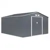 Image de Abri De Jardin Métal Archer 12,99 M² Gris Anthracite 340 X 382 X 210 Cm Kit D’ancrage Sol Inclus