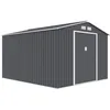 Image de Abri De Jardin En Métal 8,84 M² - 277 X 319 X 202 Cm - Uranus - Kit D'ancrage Inclus, 2 Portes Coulissantes - Gris