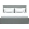 Image de Lit Coffre Adulte Martin - Couchage 140x190 Cm - Gris Clair - Sommier A Lattes - L 201 X P 146 X H 99 Cm