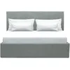 Image de Lit coffre adulte MARTIN - Couchage 140x190 cm - Gris clair - Sommier à lattes - L 201 x P 146 x H 99 cm