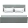 Image de Lit coffre adulte martin 140x190 cm gris clair sommier a lattes releve a gaz HH279015-14LGL