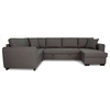 Image de Canapé d'angle panoramique convertible réversible - tissu gris - l 313 x p 213 x h 90 cm