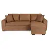 Image de Canapé d'angle convertible réversible - tissu marron vintage - l 244 x p 151 x h 90 - hamilton - fabriqué en ukraine HAMILTONANCVMARR