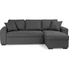 Image de Canapé D'angle Convertible Réversible 4 Places - Tissu Gris - L 244 X P 151 X H 90 - Fabriqué En Ukraine