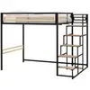 Image de Lit mezzanine leon - 140x190 cm - métal noir - sommier inclus KTLEON140190NO