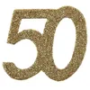 Image de Confettis anniversaire - Non spécifié - 50 ans - Sachet de 6 - Or pailleté - Décoration de table