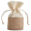 Image de Aumonière à dragées - Naturel - Jute - 5 3x10 cm - Sachet de 4 - Décoration de fête