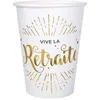 Image de Gobelets jetables Vive la retraite blanc - Lot de 10