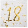 Image de Serviettes en papier - 10 - 18 ans - Métallisées OR - 20 pièces - 3 plis