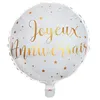 Image de Ballon Aluminium Joyeux Anniversaire Blanc et Or Multicolor