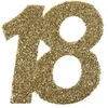 Image de Sachet de 6 Grands confettis anniversaire OR pailleté 18 ans