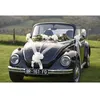 Image de Noeud à tirer automatique blanc avec ruban de 50mm (x10) REF/1831 Décoration de voiture mariage