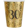 Image de 2 Lots de 10 Gobelets cartons 30ans en doré or 27cl REF/6788 Pour fête anniversaire.