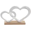 Image de CENTRE DE TABLE CURS ENLACÉS 22X4X15.5CM BLANC