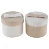 Image de Boites à dragées - Coton - Rondes - Blanc - Décoration de fête - Romantique