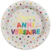 Image de Assiette Joyeux Anniversaire multicolore 22.5cm (x10) REF/7224 Matière carton