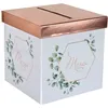 Image de Tirelire urne mariage Champêtre Bucolique blanche verte et rose gold (x1) REF/7290