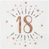 Image de Serviette de table anniversaire 18 ans blanche et rose gold métallique (x10) REF/7350