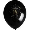 Image de 8 BALLONS LATEX GE 18 ANS Ø23CM NOIR