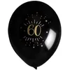 Image de Sachet de 8 ballons Age étincelant NOIR/or 60 ans