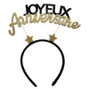 Image de SERRE-TÊTE JOYEUX ANNIVERSAIRE 21X25CM OR PAILLETÉ