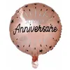 Image de Ballon aluminium - SANTEX - Joyeux Anniversaire (REF 6650) - 45 cm - Rose gold métallisé - Vendu à lunité