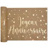 Image de Chemin de table joyeux anniversaire Kraft naturel et doré or métallique (x1) REF/5668