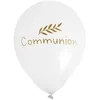 Image de 6 BALLONS COMMUNION LATEX 30CM BLANC OR