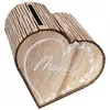 Image de SANTEX 8845-26 Tirelire Mariage Naturel Coeur en bois 15x24cm