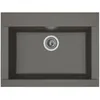 Image de STRADOUR Evier cuisine à encastrer 1 bac sans égouttoir Hexo - Résine - 66 x 50 cm - Gris béton