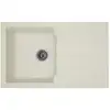 Image de Evier Cuisine A Encastrer 1 Bac + 1 Égouttoir Aloa - Résine - 81 X 50 Cm - Blanc