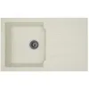 Image de STRADOUR Evier cuisine à encastrer 1 bac + 1 égouttoir Aloa - Résine - 81 x 50 cm - Blanc