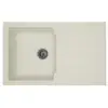 Image de Stradour evier cuisine a encastrer 1 bac + 1 égouttoir aloa - résine - 81 x 50 cm - blanc EEAR081R17L