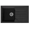 Image de Stradour evier cuisine a encastrer 1 bac + 1 egouttoir aloa - resine - 81 x 50 cm - noir EEAR081R06L